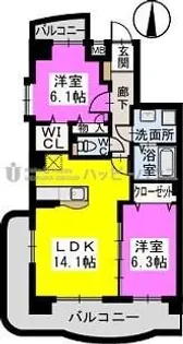レクエルド 善【7階】の間取り