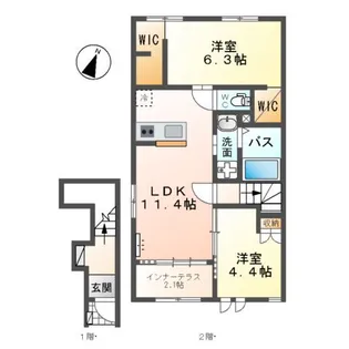 INDIGOBLUE【2階】の間取り