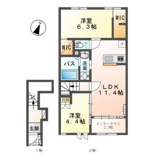 INDIGOBLUE【2階】の間取り