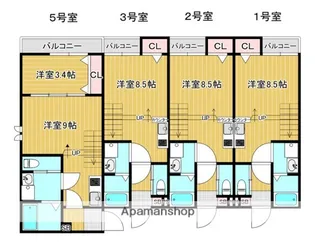 CALM朝倉街道【1階】の間取り