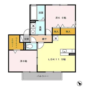 ボヌール和 B棟【2階】の間取り