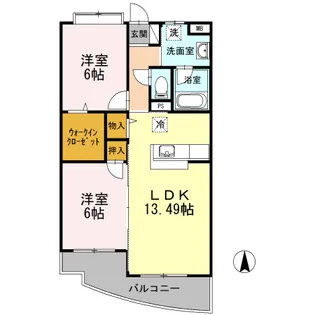 メゾンドーム【1階】の間取り
