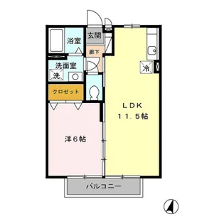 サンライズⅠ番館【2階】の間取り