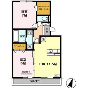 グラン・ドミール古賀 B棟【3階】の間取り