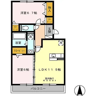 カーサルーチェ【2階】の間取り