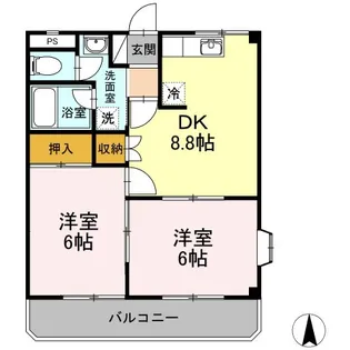 シティパラス蔵上【2階】の間取り