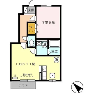 ヴィルヌーブ弐番館【1階】の間取り