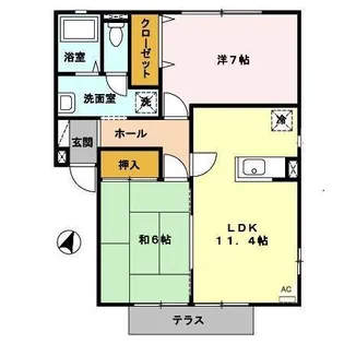 ヴューコスモ B棟【1階】の間取り