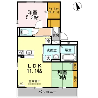 ビエント A棟【3階】の間取り