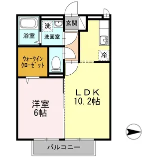 ガーデンヒルズ荒木【206号室】の間取り