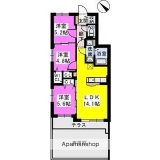 サザンクロス【3階】の間取り