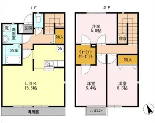 ほたるの里 槇 B棟【1階】の間取り