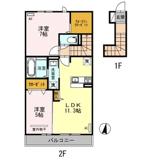 メープルヒルズ【202号室】の間取り