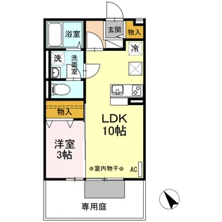 ルモン櫛原【1階】の間取り