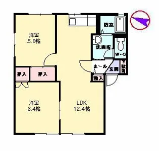 ハイラーク甘木 D棟【1階】の間取り