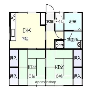 サブハウス甘木【2階】の間取り
