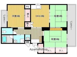 ハイツ石崎【1階】の間取り