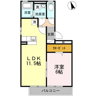 リーベB棟【2階】の間取り