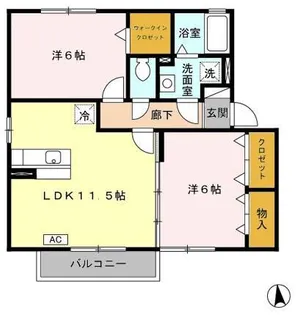 エテルノ ストラーダ塔原西 D棟【2階】の間取り