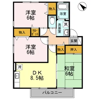 まいハイム B棟【207号室】の間取り