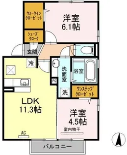 フェアプラッツ参番館【2階】の間取り