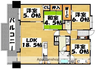 アソシアテラス筑紫野【12階】の間取り