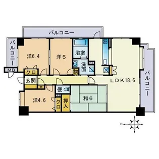 ダイアパレスグランステージ二日市【2階】の間取り