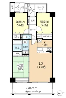 東峰マンション湯町【13階】の間取り