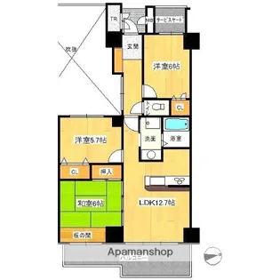 東峰マンション湯町【5階】の間取り