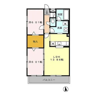 ロイヤルガーデン原田【1階】の間取り