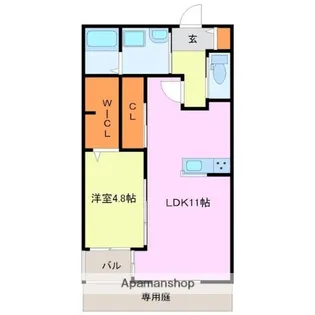 1LDKの間取り画像