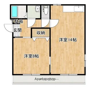 ハイツ久保山【1階】の間取り