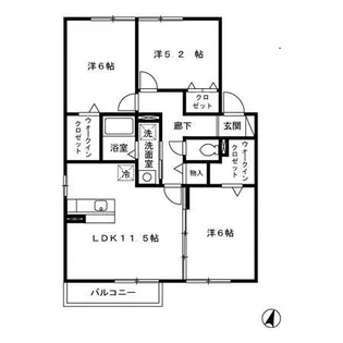 メゾン・ド・フルール B棟【2階】の間取り