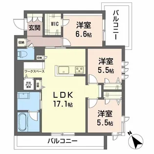 シャーメゾンIROHA【3階】の間取り