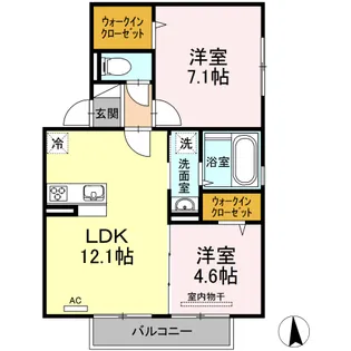DーROOMひかり【2階】の間取り