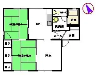 ヴェル・ドミール朝倉街道 A棟【1階】の間取り
