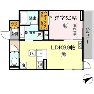 アベリアII番館【1階】の間取り