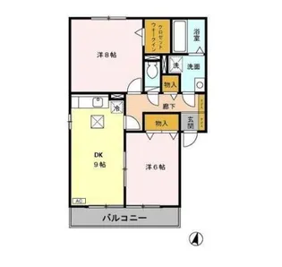 クローバーハイツ杉塚 B棟【1階】の間取り