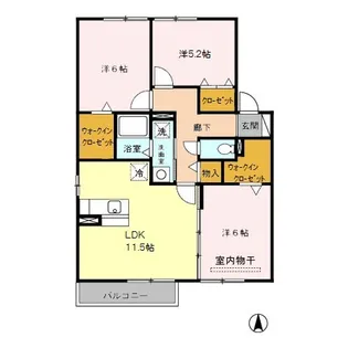 シャルマンわかば弐番館 B棟【2階】の間取り