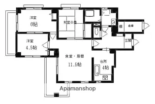 アンジェリーク田原【4階】の間取り
