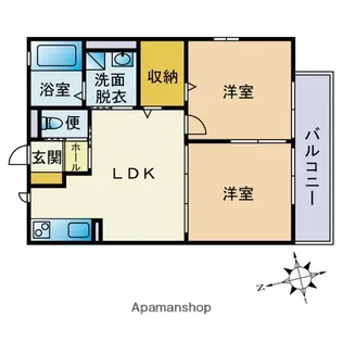 エトワール筑紫野(全室角部屋)【1階】の間取り