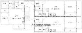 ハピネスベリー筑紫野【2階】の間取り