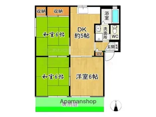 サンハイツ大曲B【1階】の間取り