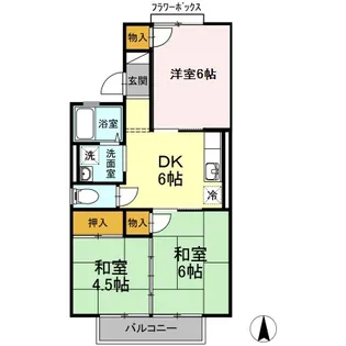 布津原ハイツ C棟【2階】の間取り