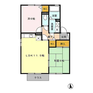 サンシャトーレ B棟【1階】の間取り