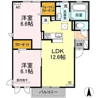 クロノス綾部【1階】の間取り