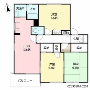 クローバーハイツ【2階】の間取り