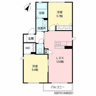 ガーデンヒル秋光 B棟【2階】の間取り