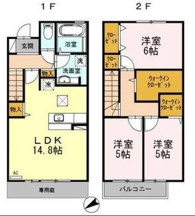 ブランシェ弥生【102号室】の間取り