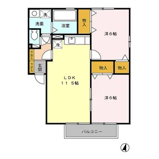クローバーハイツ杉塚 C棟【202号室】の間取り